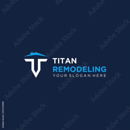 T Letter Building Logo Design Template