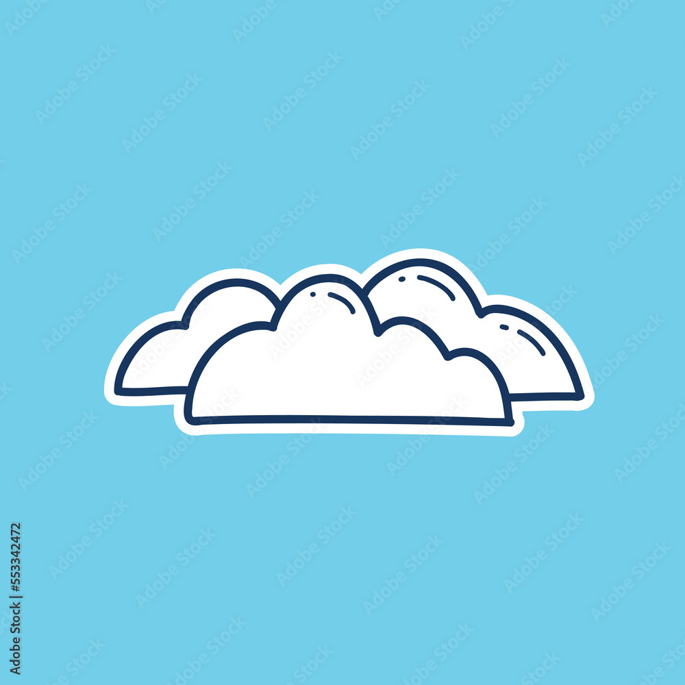 cloudy weather icon doodle hand drawing outline fill style cloudy weather icon doodle hand drawing outline fill style