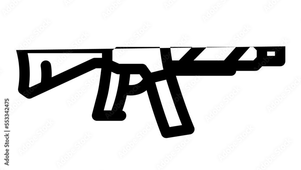 rifle weapon line icon animation rifle weapon line icon animation