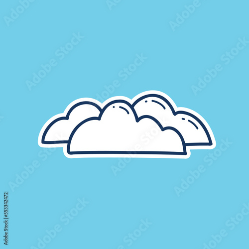 cloudy weather icon doodle hand drawing outline fill style