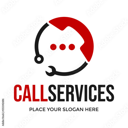 Call services vector logo template