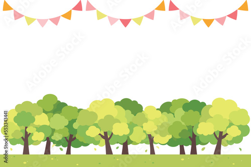 背景イラスト_並木道