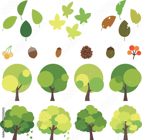 カットイラスト_樹木セット