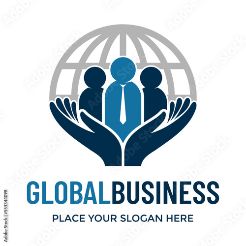 Global business vector logo template