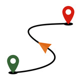 Tag place track way arrow icon symbol