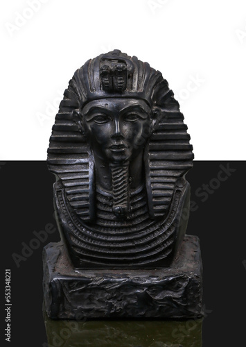 statue made of basalt stone, glass and metal dating back to the Pharaonic era