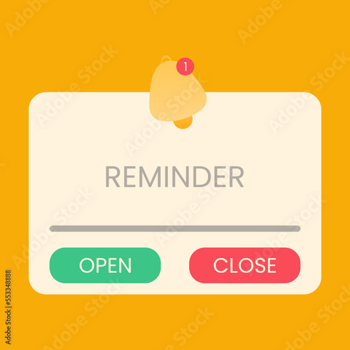 Flat Illustration of reminder, notifications page with floating elements