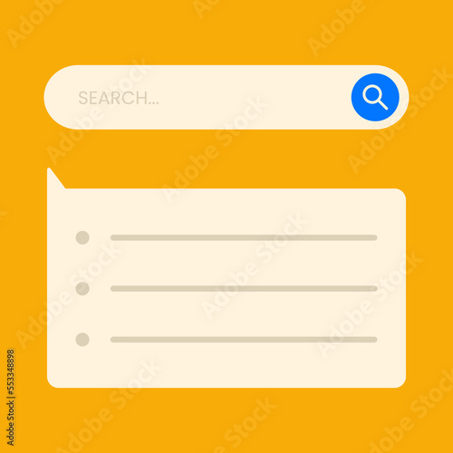 Search Bar with suggestions illustration.
