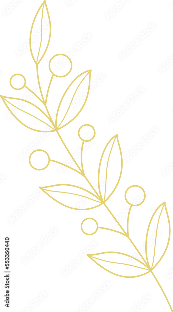 Gold leaf branch line art Gold leaf branch line art