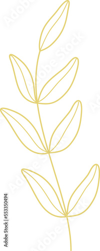 Gold leaf branch line art