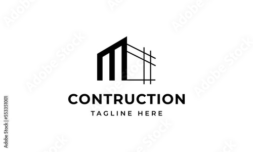 Initial letter m building contruction logo, icon, symbol