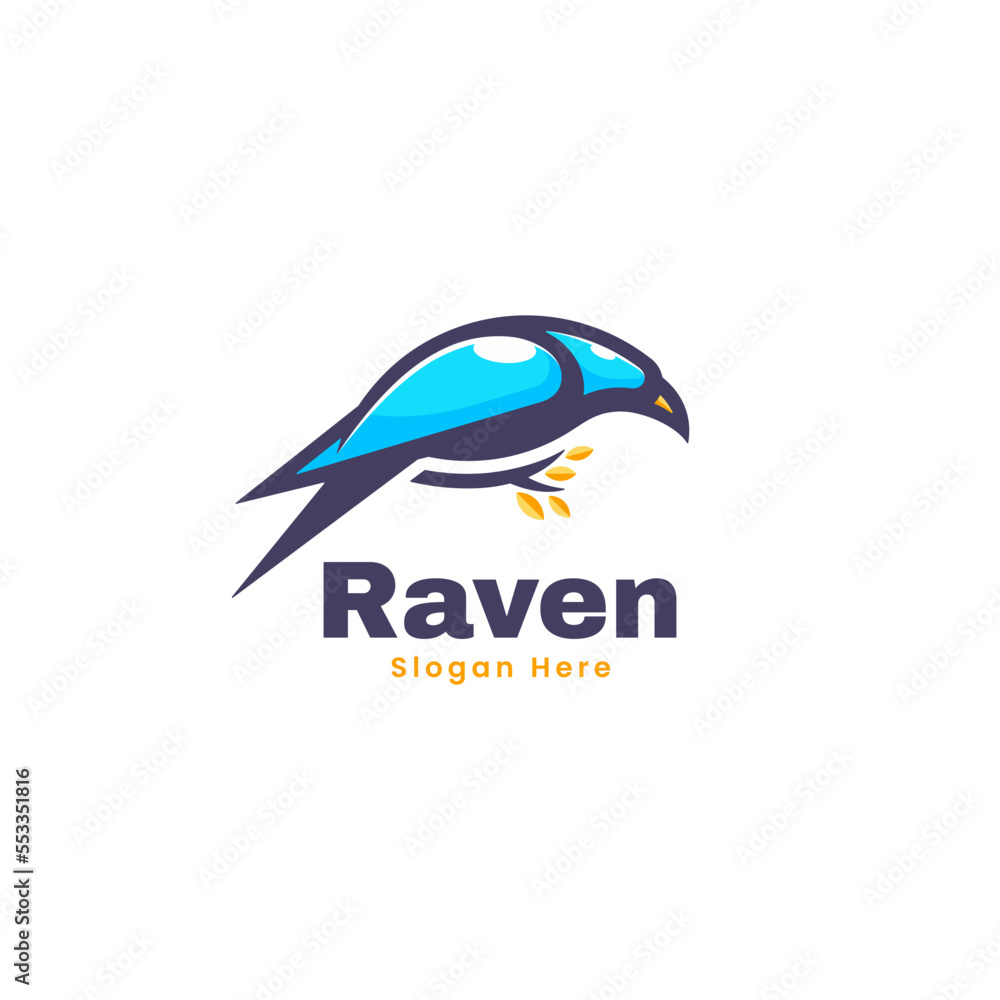 Vector Logo Illustration Raven Simple Mascot Style Vector Logo Illustration Raven Simple Mascot Style