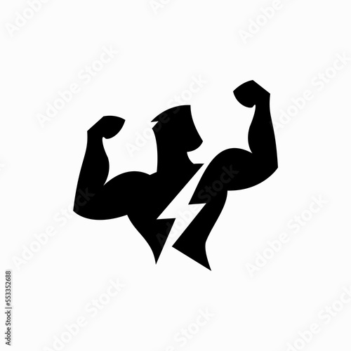 Lightning Flash Bodybuilder Logo Design