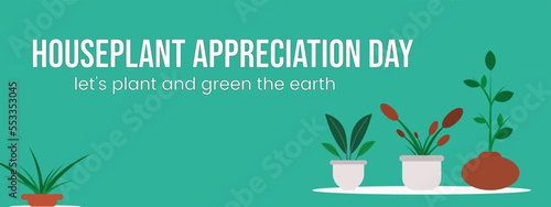 houseplant aprecciation day template background with copyspace