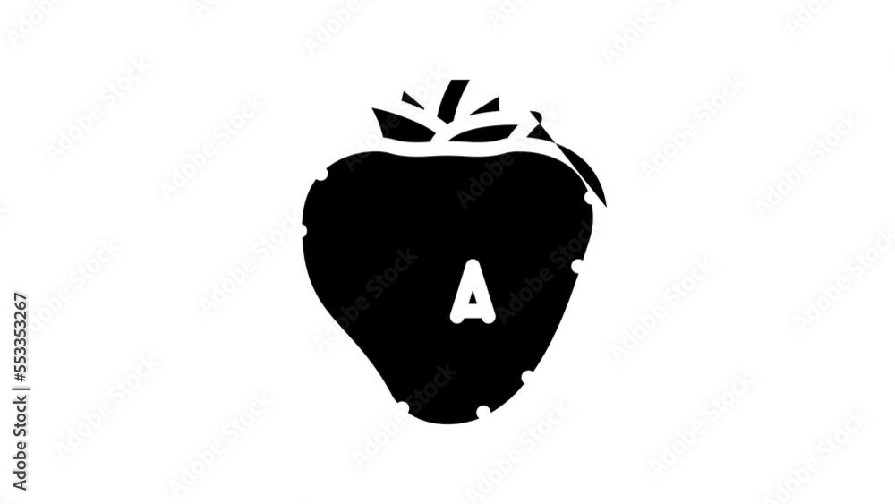 calories strawberries line icon animation calories strawberries line icon animation