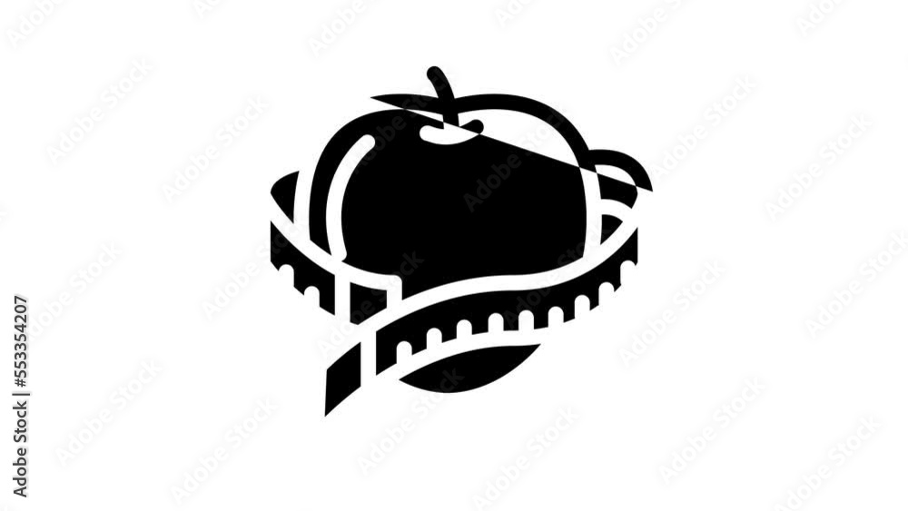 apple lose weight line icon animation apple lose weight line icon animation