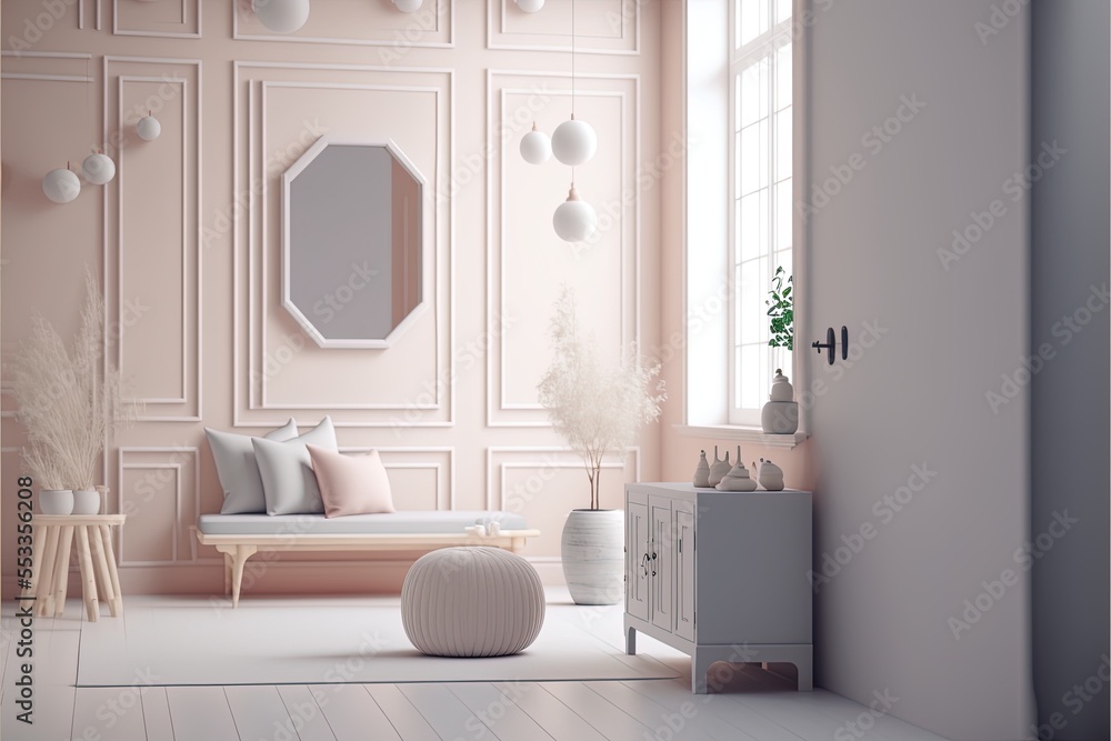 Fototapeta premium Digital illustration about house interior.