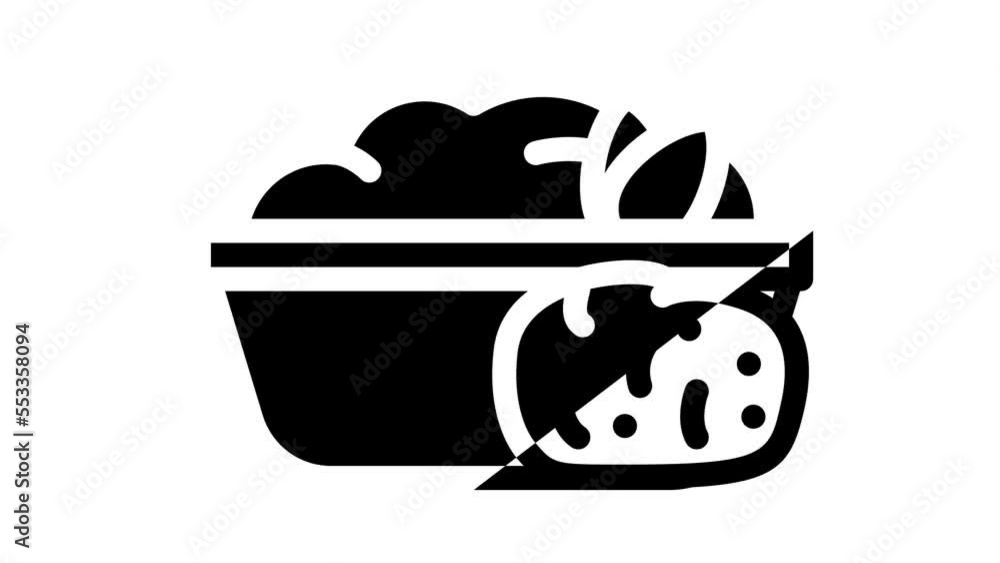mashed potatoes line icon animation mashed potatoes line icon animation