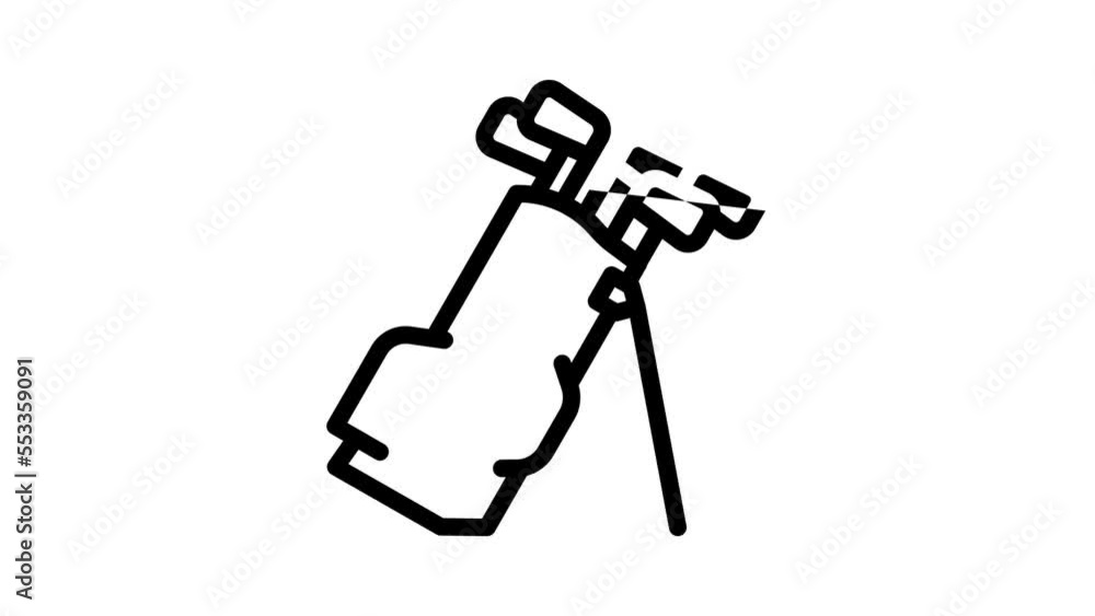 golf club bag line icon animation golf club bag line icon animation