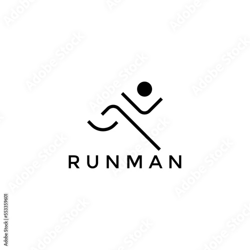 Running Man Sport Logo design template vector