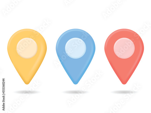 Location mark, destination pointer 3d vector icon