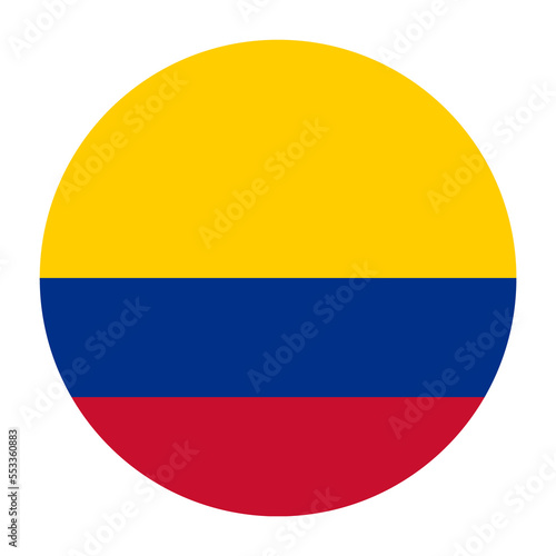 Colombia Flat Rounded Flag with Transparent Background