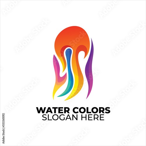 water logo colorful gradient style