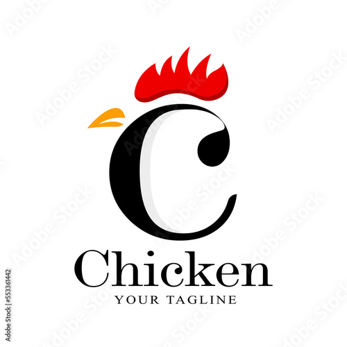 Modern chicken head Logo icon design. Abstract vector illustration, Graphic Symbol for Business Identity. Restaurant, fast food. design template. food logos