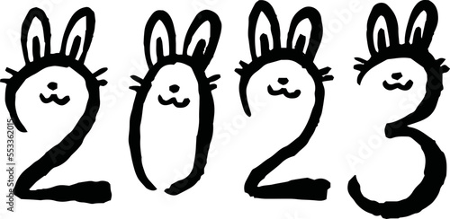 Monochrome New Year letters for the wild Rabbit of 2023