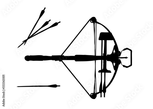 Obraz na płótnie Weapon collection, bow, crossbow and arrows