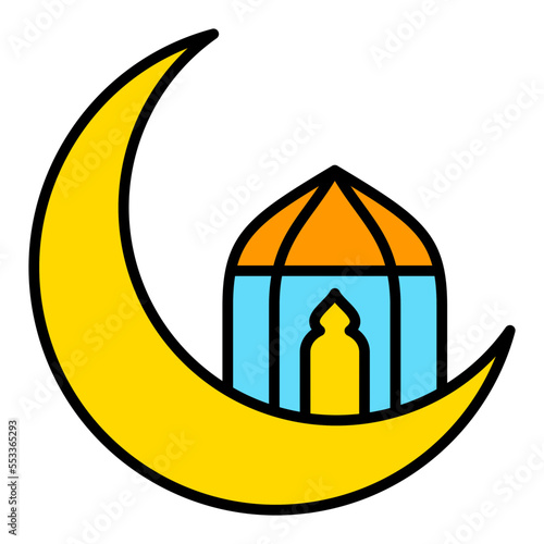 Moon Filled Line Icon