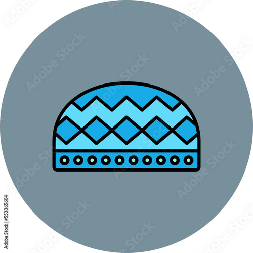 Hat Multicolor Circle Filled Line Icon