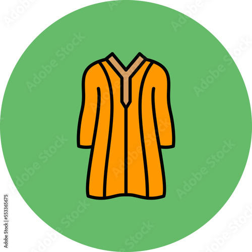 Djellaba Multicolor Circle Filled Line Icon