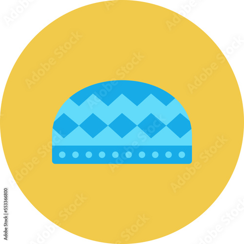 Hat Multicolor Circle Flat Icon