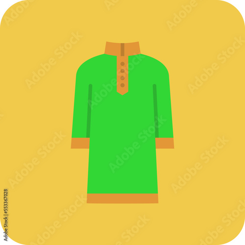 Kurta Multicolor Round Corner Flat Icon