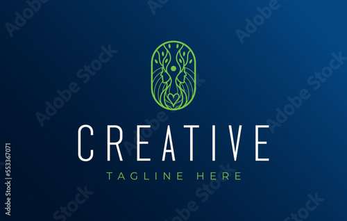 Two Woman Face Natural Hair Logo Design Template