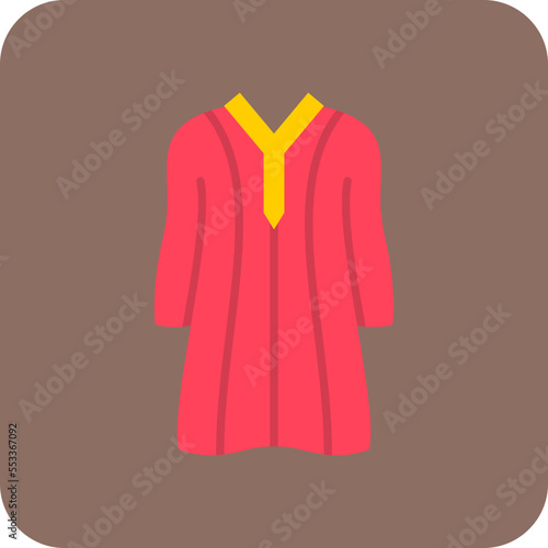 Djellaba Multicolor Round Corner Flat Icon