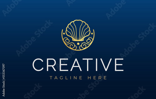 Pearl Shell Jewelry Logo Design Template