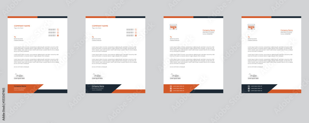 Clean And Corporate Business Letterhead Template.eps