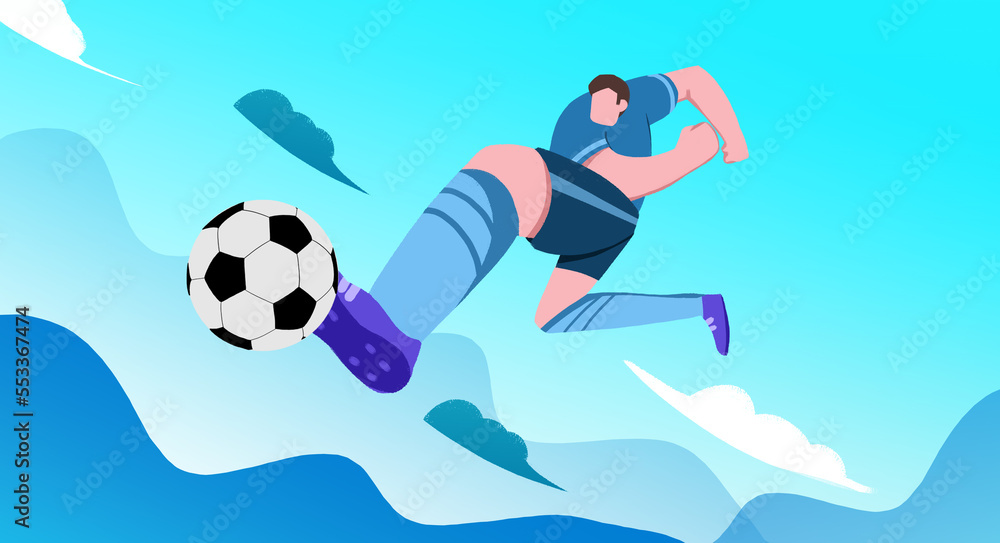 Cartoon hand drawn World Cup football carnival illustration Cartoon hand drawn World Cup football carnival illustration