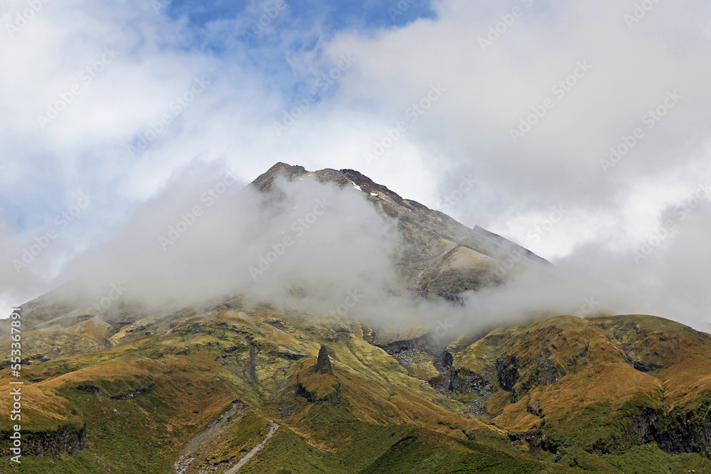 Taranaki and clouds - New Zealand