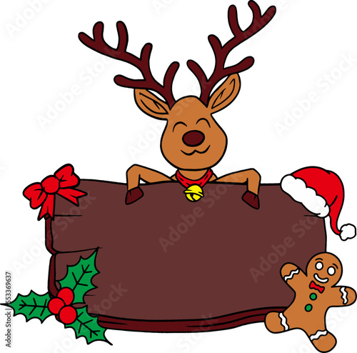 reindeer with christmas card