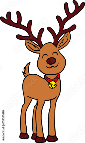 christmas reindeer with happy face