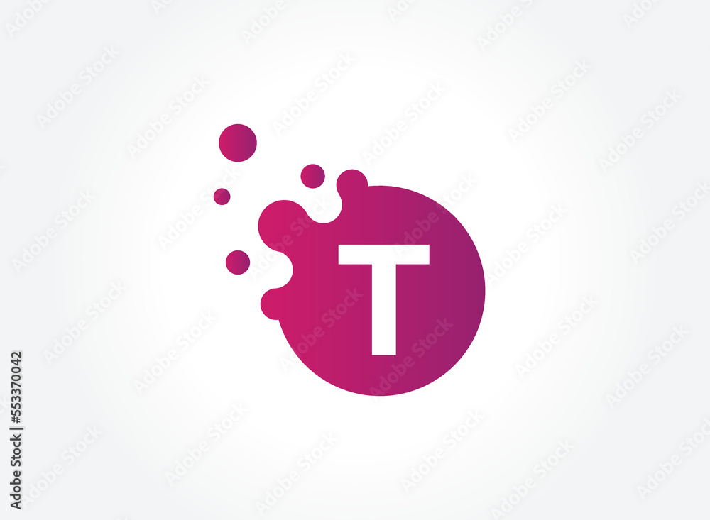 T Letter Design Vector with Dots. eps 10. T Letter Design Vector with Dots. eps 10.