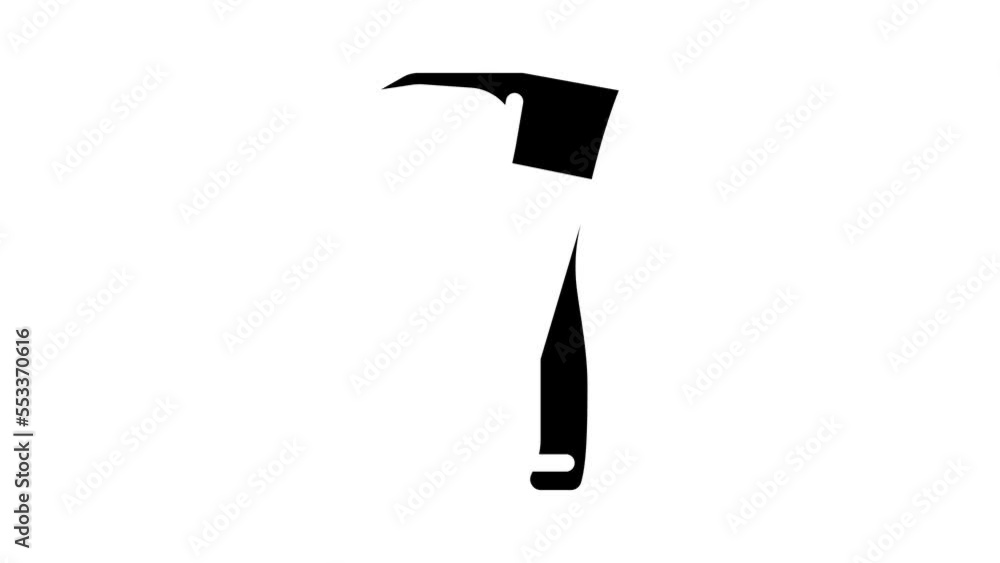 adze axe tool glyph icon animation adze axe tool glyph icon animation