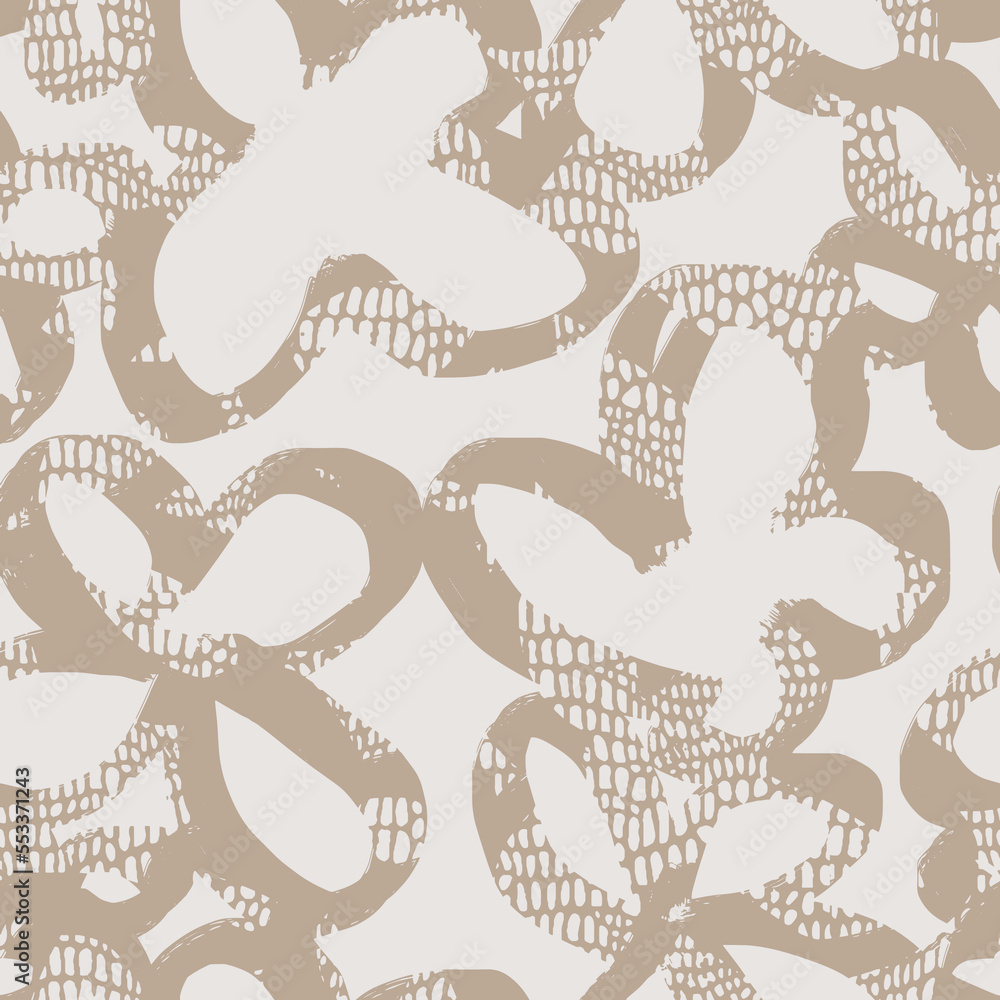 Seamless vector pattern with abstract modern flowers doodles. neutrals summer print. Trendy colorful background. Vintage geometric doodles. Seamless vector pattern with abstract modern flowers doodles. neutrals summer print. Trendy colorful background. Vintage geometric doodles.