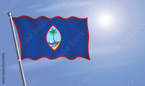 Guam flag against a blue sky