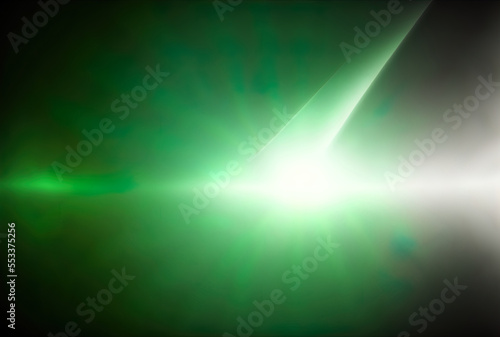 Background with a gradient and a green and white light effect. Generative AI © 2rogan