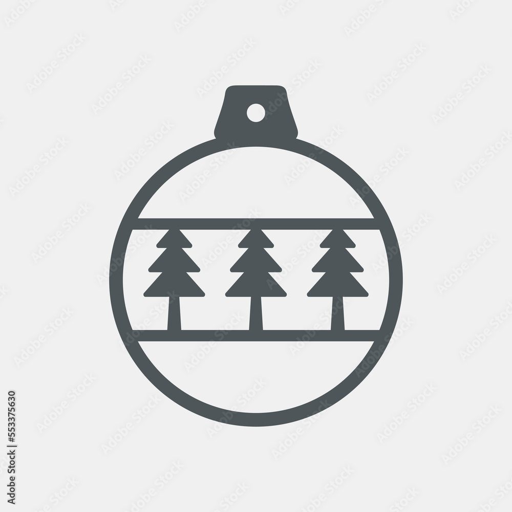 Fototapeta premium Tree ball toy decoration quality vector illustration cut