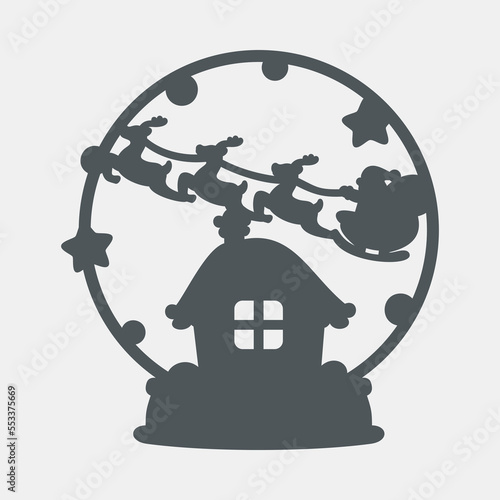Snow covered winter house frame quality vector illustration cut